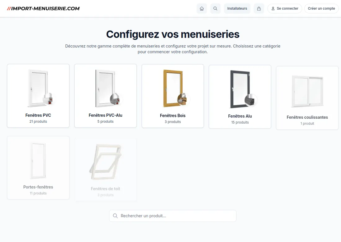 Aperçu du site Le configurateur en ligne